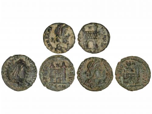 IMPERIO ROMANO. Lote 3 monedas Fracción de Centenional 13 mm