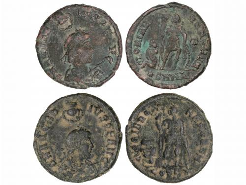 IMPERIO ROMANO. Lote 2 monedas Maorina reducida 22 mm. Acuña