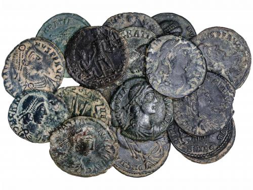 IMPERIO ROMANO. Lote 18 monedas Maiorina reducida 22 mm. Acu