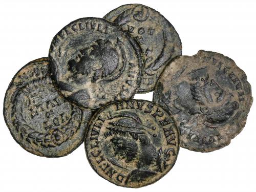 IMPERIO ROMANO. Lote 5 monedas Centenional 20 mm. Acuñadas e