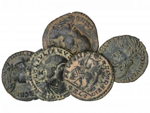 IMPERIO ROMANO. Lote 5 monedas Medio Centenional. Acuñadas e