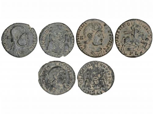 IMPERIO ROMANO. Lote 3 monedas Medio Centenional. Acuñadas e