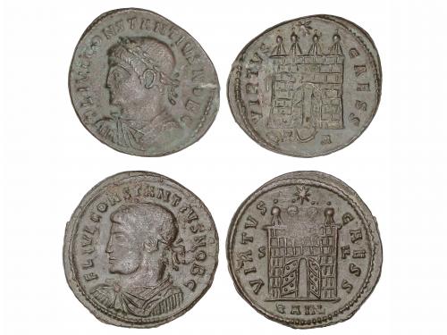 IMPERIO ROMANO. Lote 2 monedas Follis 19 mm. Acuñadas el 329