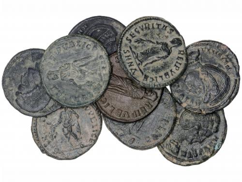 IMPERIO ROMANO. Lote 9 monedas Follis 19 mm. Acuñadas el 326
