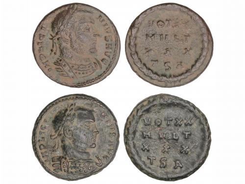 IMPERIO ROMANO. Lote 2 monedas Follis 19 mm. Acuñadas el 318