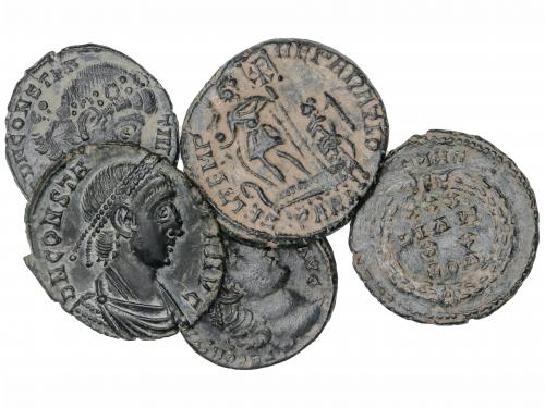 IMPERIO ROMANO. Lote 5 monedas Medio Centenional. Acuñadas e