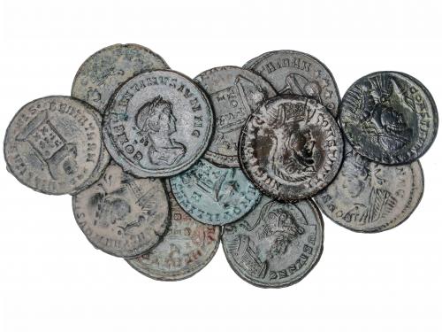 IMPERIO ROMANO. Lote 12 monedas Follis. Acuñadas el 321-323 