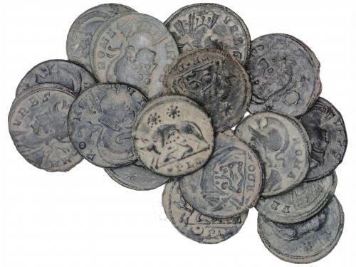 IMPERIO ROMANO. Lote 17 monedas Medio Centenional. Acuñadas 