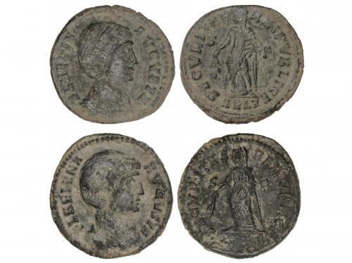 IMPERIO ROMANO. Lote 12 monedas Follis 19 mm (10) y Medio Ce