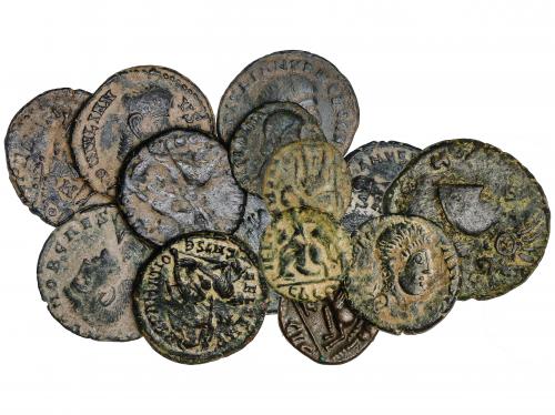 IMPERIO ROMANO. Lote 15 monedas Medio y Fracción de Centenio