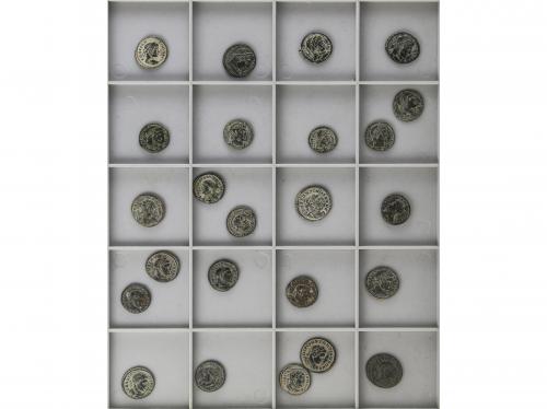 IMPERIO ROMANO. Lote 24 monedas Follis 19 mm (19) y Medio Ce