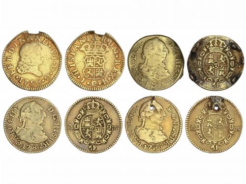 CARLOS III. Lote 4 monedas 1/2 Escudo. 1756, 1786 (2) y 1787