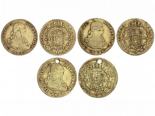 CARLOS IV. Lote 3 monedas 1 Escudo. 1792 y 1797. MADRID. 3,3
