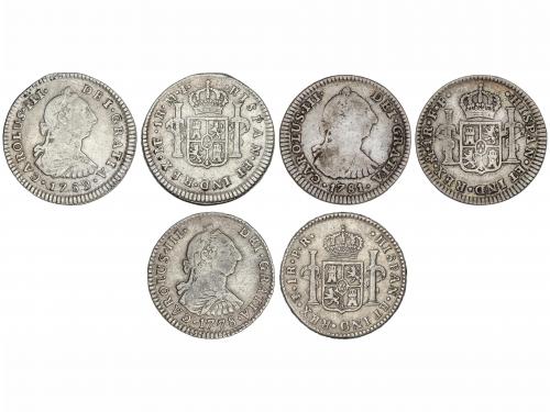 CARLOS III. Lote 3 monedas 1 Real. 1778, 1781 y 1782. LIMA, 