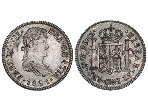 FERNANDO VII. 2 Reales. 1821. GUATEMALA. M. 6,62 grs. (Leves