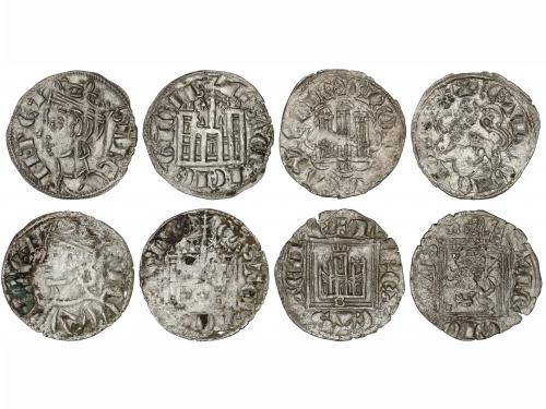 REINO DE CASTILLA Y LEON. Lote 4 monedas Noven (2) y Cornado