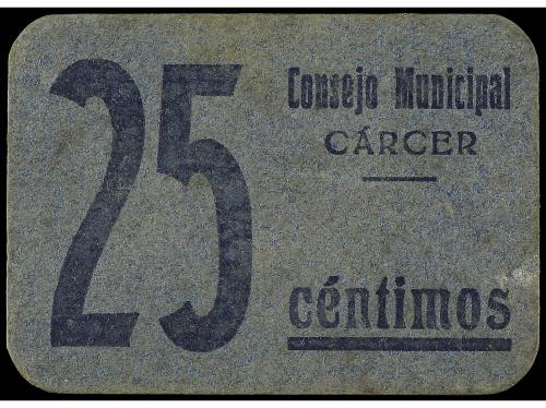 VALENCIA. 25 Céntimos. C.M. de CÁRCER (Valencia). Cifras rec