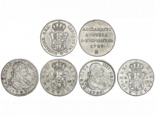 CARLOS IV. Lote 3 monedas 1 Real. 1789, 1793 y 1796. MADRID 
