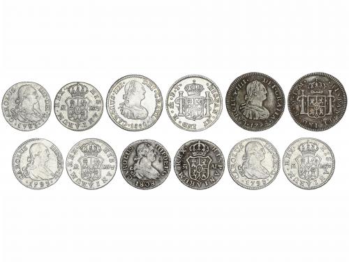 CARLOS IV. Lote 6 monedas 1/2 Real. 1799 a 1808. MADRID (4) 
