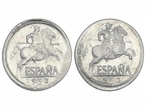 ESTADO ESPAÑOL. 5 Céntimos. 1953. 1,09 grs. ERROR: Cospel ac