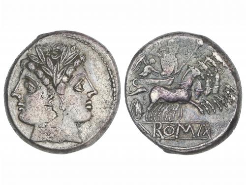 REPÚBLICA ROMANA. Didracma o Quadrigato. 214-212 a.C. ANÓNIM