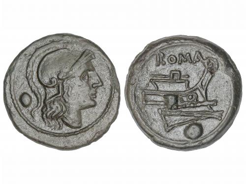 REPÚBLICA ROMANA. Uncia. 215-212 a.C. ANÓNIMA. Anv.: Cabeza 