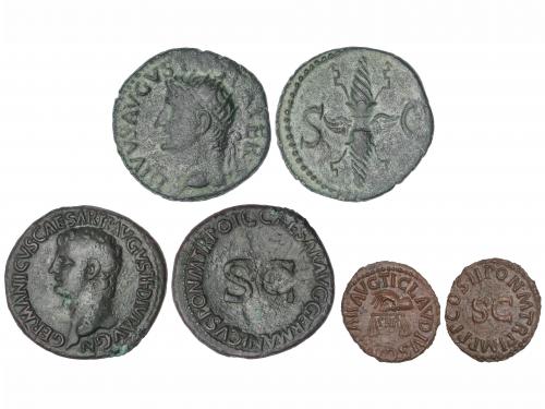 IMPERIO ROMANO. Lote 3 monedas Dupondio, As y Cuadrante. Acu
