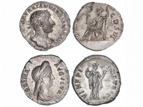 IMPERIO ROMANO. Lote 2 monedas Denario. Acuñadas el 117-138 