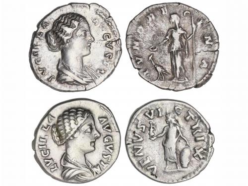 IMPERIO ROMANO. Lote 2 monedas Denario. Acuñadas el 182 d.C.
