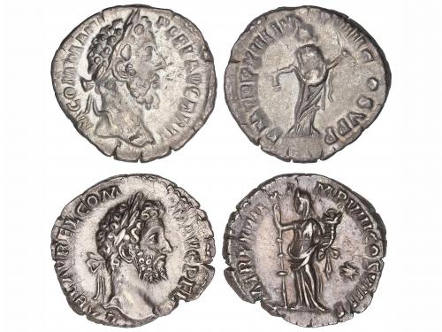 IMPERIO ROMANO. Lote 2 monedas Denario. Acuñadas el 186-192 