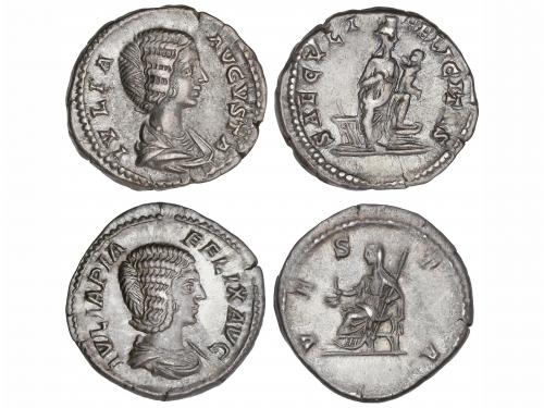 IMPERIO ROMANO. Lote 2 monedas Denario. Acuñadas el 196-211 