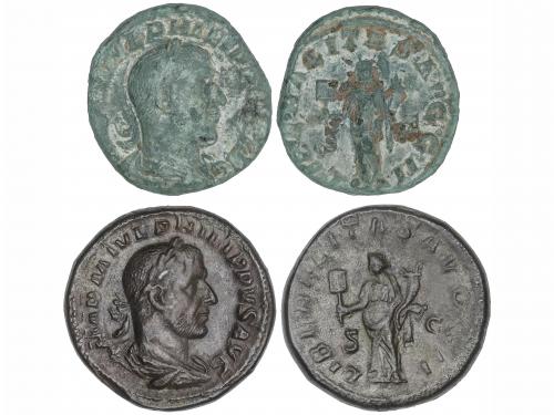 IMPERIO ROMANO. Lote 2 monedas Sestercio. Acuñadas el 244-24
