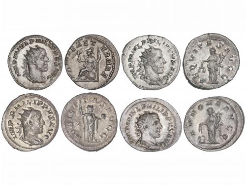 IMPERIO ROMANO. Lote 4 monedas Antoniniano. Acuñadas el 244-