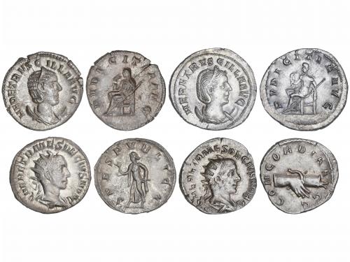 IMPERIO ROMANO. Lote 4 monedas Antoniniano. Acuñada el 249-2