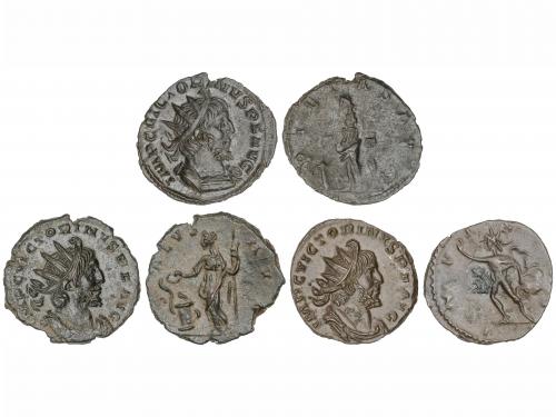 IMPERIO ROMANO. Lote 3 monedas Antoniniano. Acuñadas el 268-