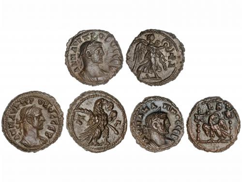 IMPERIO ROMANO. Lote 3 monedas Tetradracma. Acuñadas el 276-