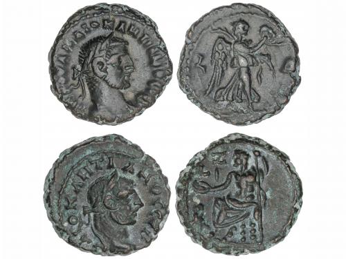 IMPERIO ROMANO. Lote 2 monedas Tetradracma. Acuñadas el 294-