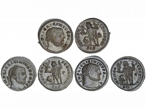 IMPERIO ROMANO. Lote 3 monedas Follis 19 mm. Acuñadas el 317