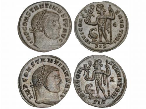 IMPERIO ROMANO. Lote 2 monedas Follis. Acuñadas el 313 d.C. 