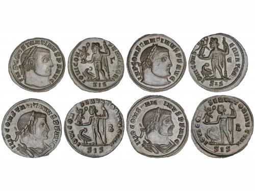 IMPERIO ROMANO. Lote 4 monedas Follis. Acuñadas el 313 d.C. 