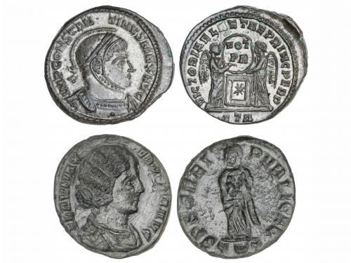 IMPERIO ROMANO. Lote 2 monedas Follis 19 mm. Acuñadas el 318