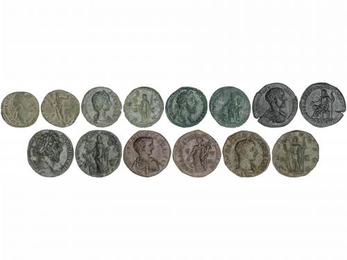 IMPERIO ROMANO. Lote 7 monedas As, Dupondio (2), Sestercio (