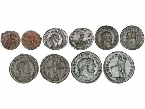 IMPERIO ROMANO. Lote 5 monedas Follis (2) y Antoniniano (3).