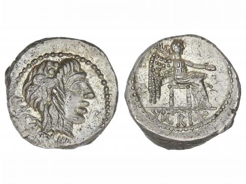 REPÚBLICA ROMANA. Quinario. 89 a.C. PORCIA. M. Porcius Cato.