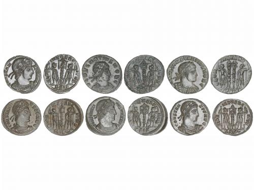 IMPERIO ROMANO. Lote 6 monedas Medio Centenional. Acuñadas e