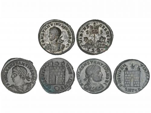 IMPERIO ROMANO. Lote 3 monedas Follis. Acuñadas el 320-325 d
