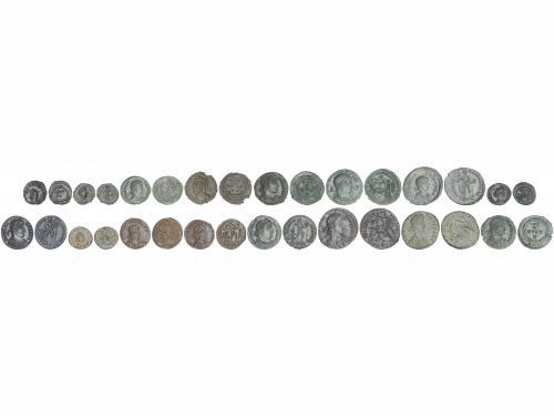 IMPERIO ROMANO. Lote 16 monedas pequeños bronces del bajo im