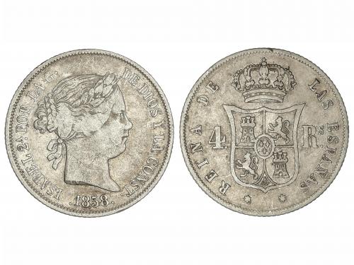ISABEL II. 4 Reales. 1858. MADRID. 5,14 grs. AR. AC-464. MBC