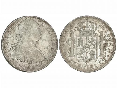 CARLOS IV. 8 Reales. 1793. MÉXICO. F.M. 26,77 grs. Restos de