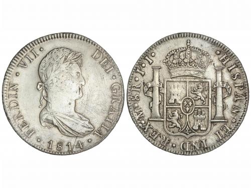 FERNANDO VII. 8 Reales. 1814. MÉXICO. J.J. 26,86 grs. (Golpe